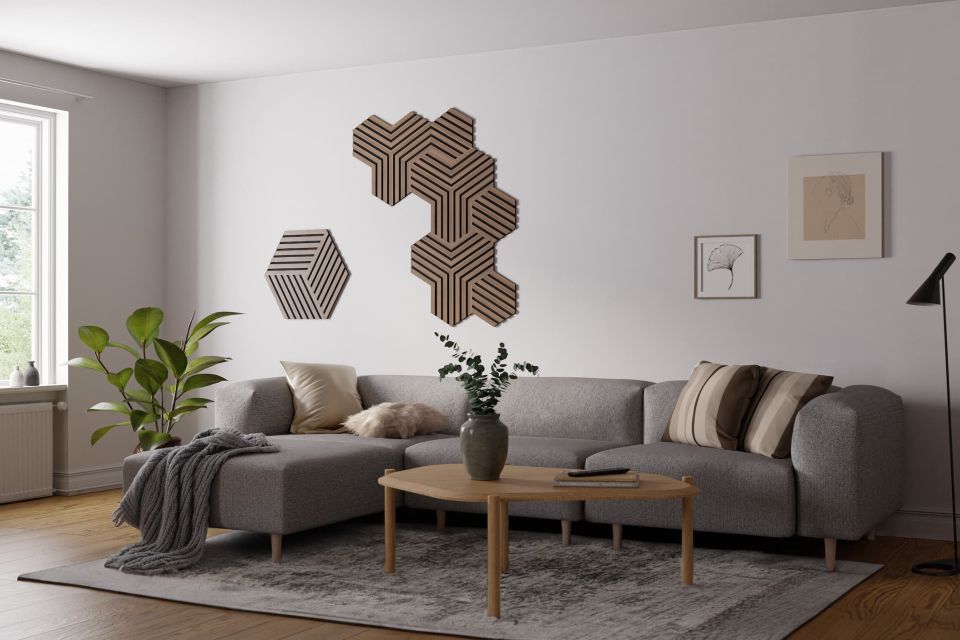 Hexagon Raute Walnut W 06685F57 Denpanels