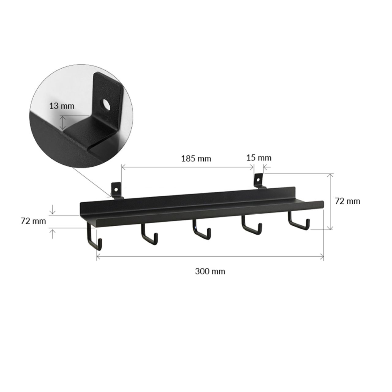 8603430000 Shelf With 5 Hooks 07C368Dc Denpanels
