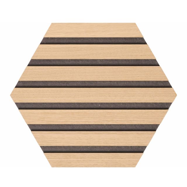 Hexagon Oak Black Mdf Black Felt 1 Kvadratisk Ce000478 Denpanels