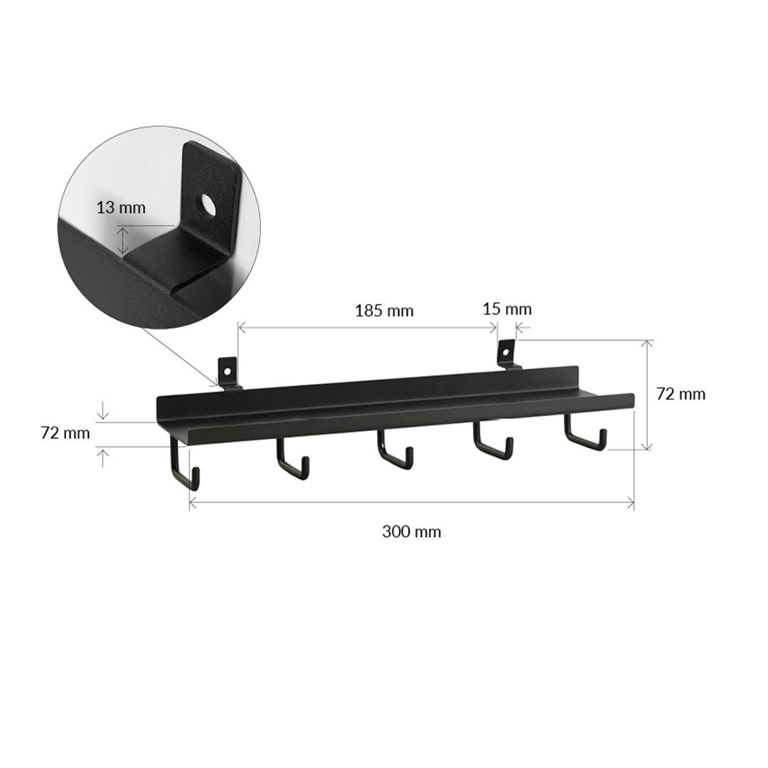 8603430000 Shelf With 5 Hooks Fb42789A Denpanels